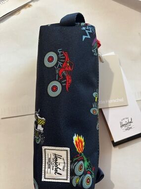 Herschel Supply Co Multi Pencil Case with Red and Green Car Graphics NWT